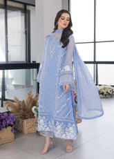 Azure Embroidered Chiffon Unstitched 3 Piece Suit - 26
